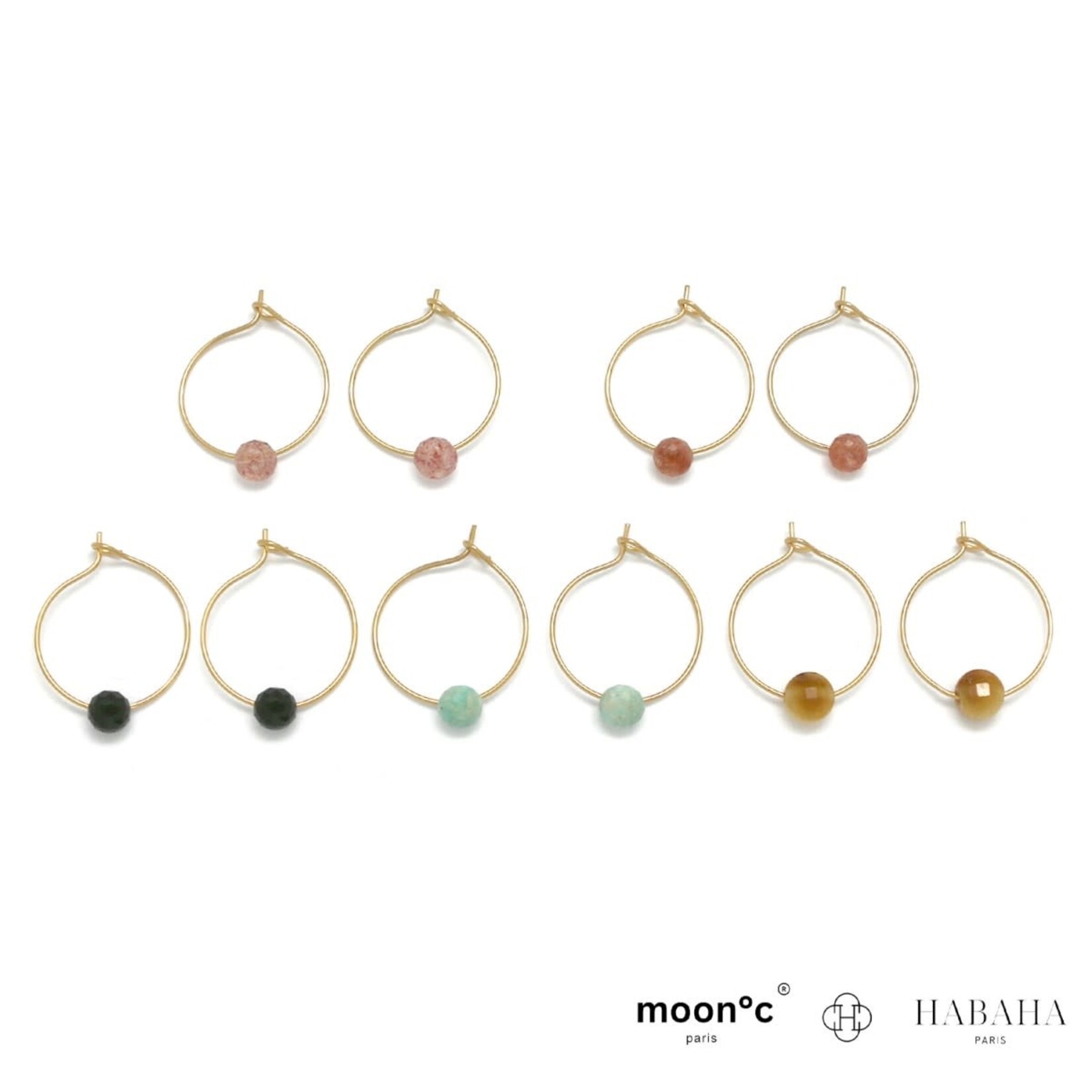 Hoop Earings with stone pendants