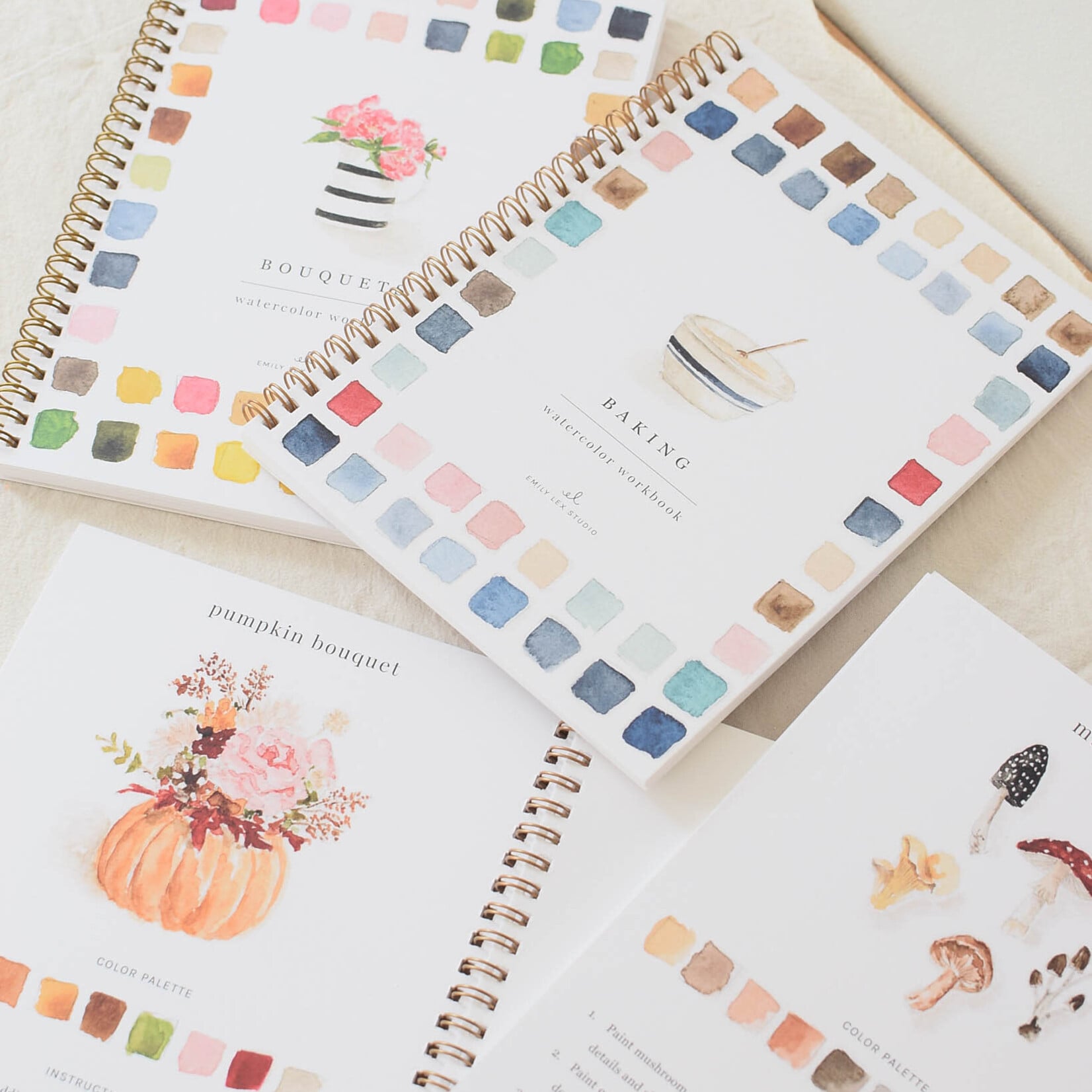 Emily Lex Studio Pastries Watercolor workbook