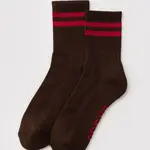 Bas baggu côtelées - Coffee Stripe
