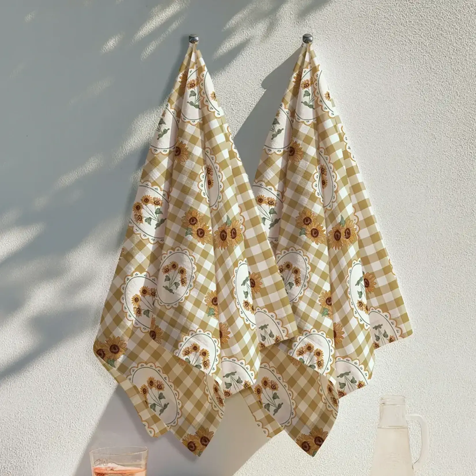 Dish towels (set of 2) Sunflower gingham