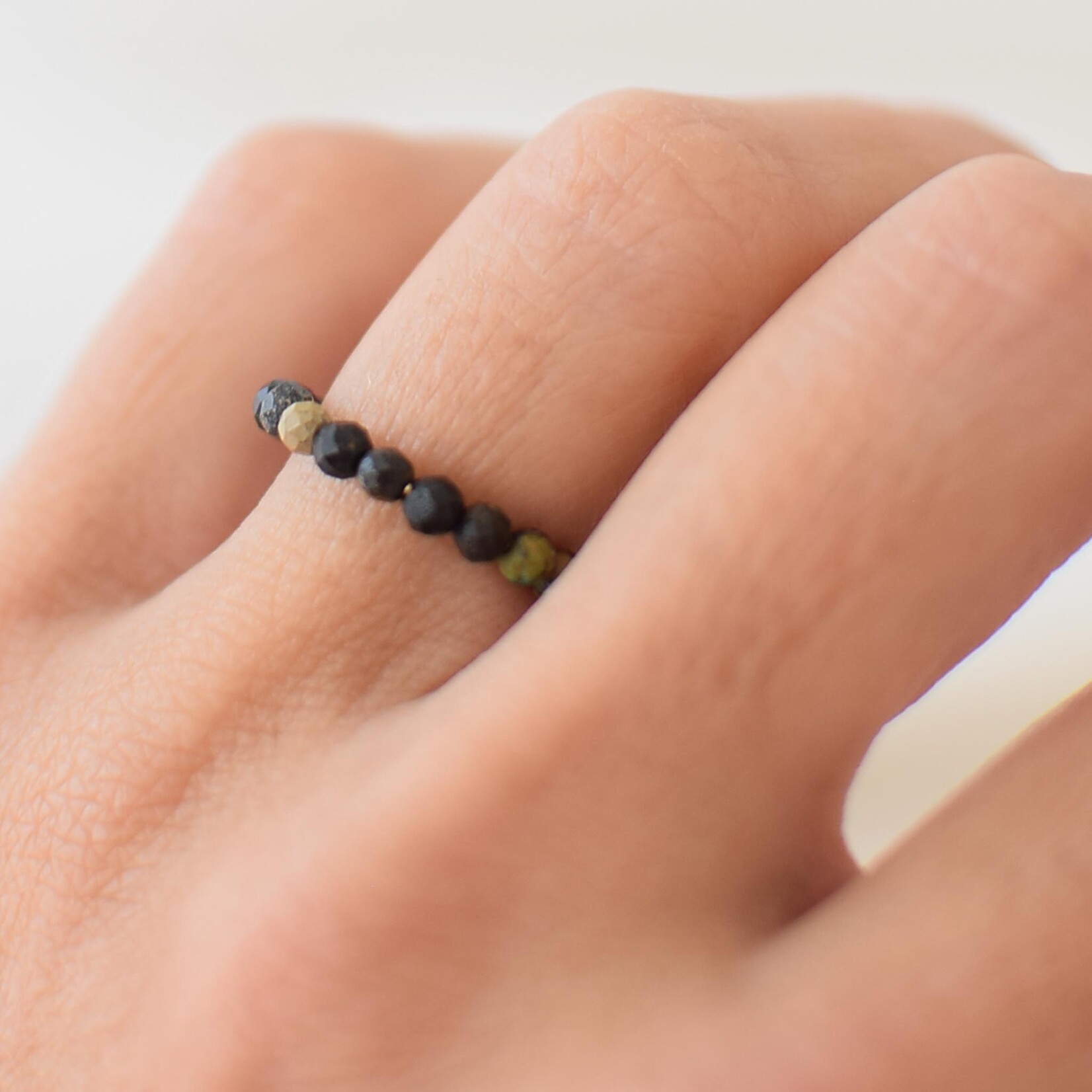 Ring with natural stones