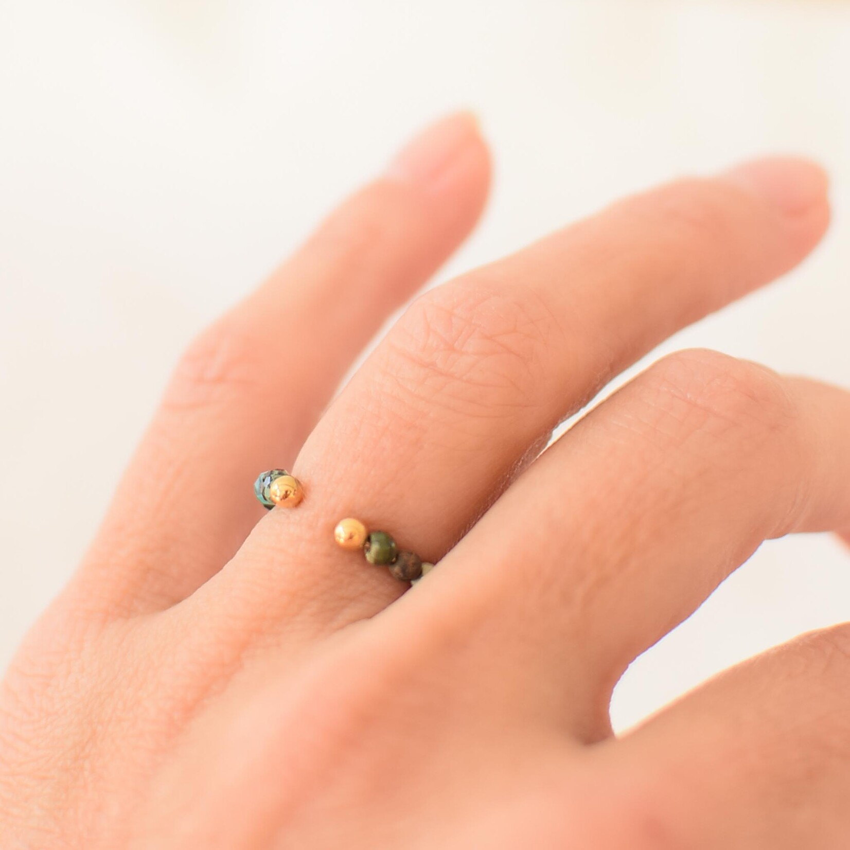 Ring with natural stones