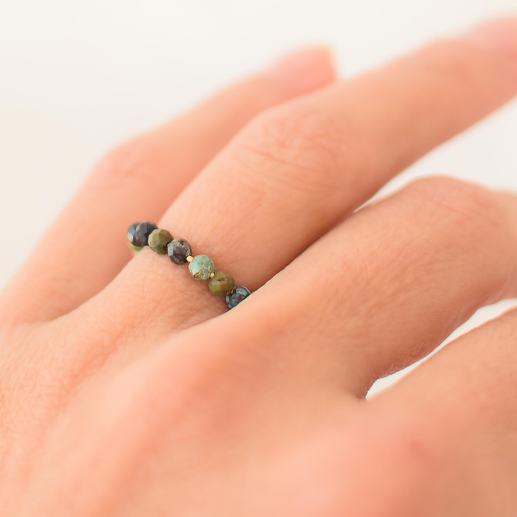 Ring with natural stones
