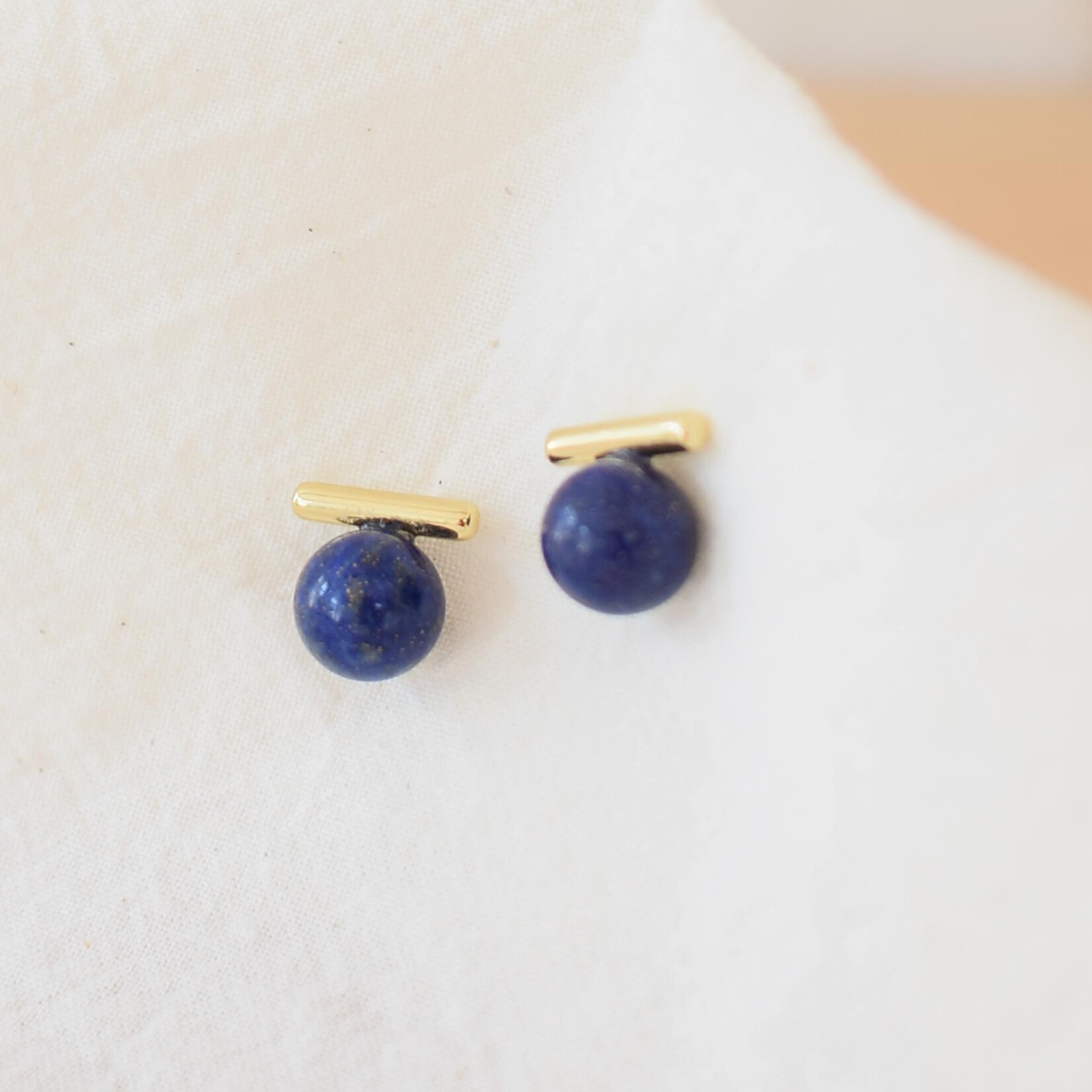 Bar Earrings with Natural stone