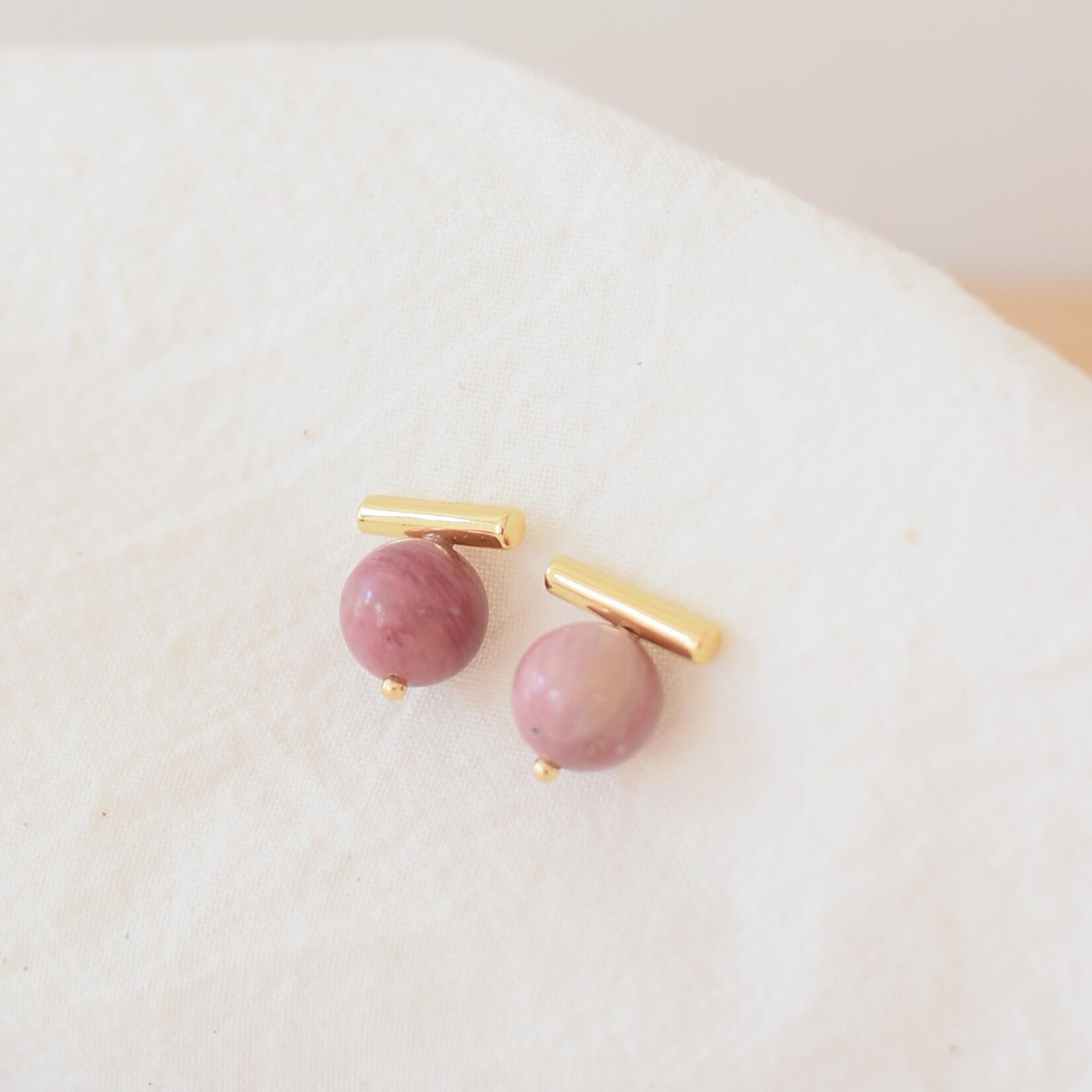 Bar Earrings with Natural stone