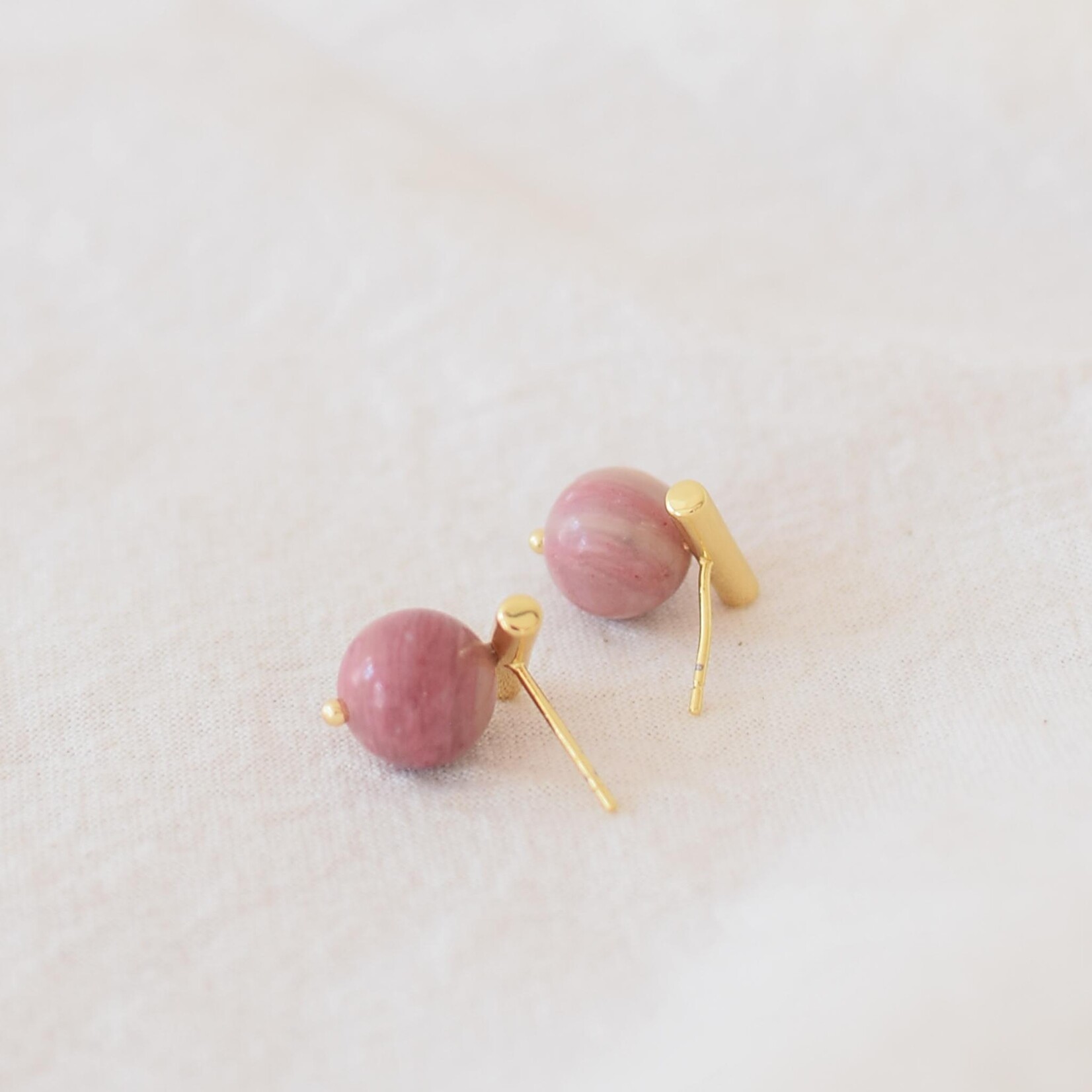 Bar Earrings with Natural stone
