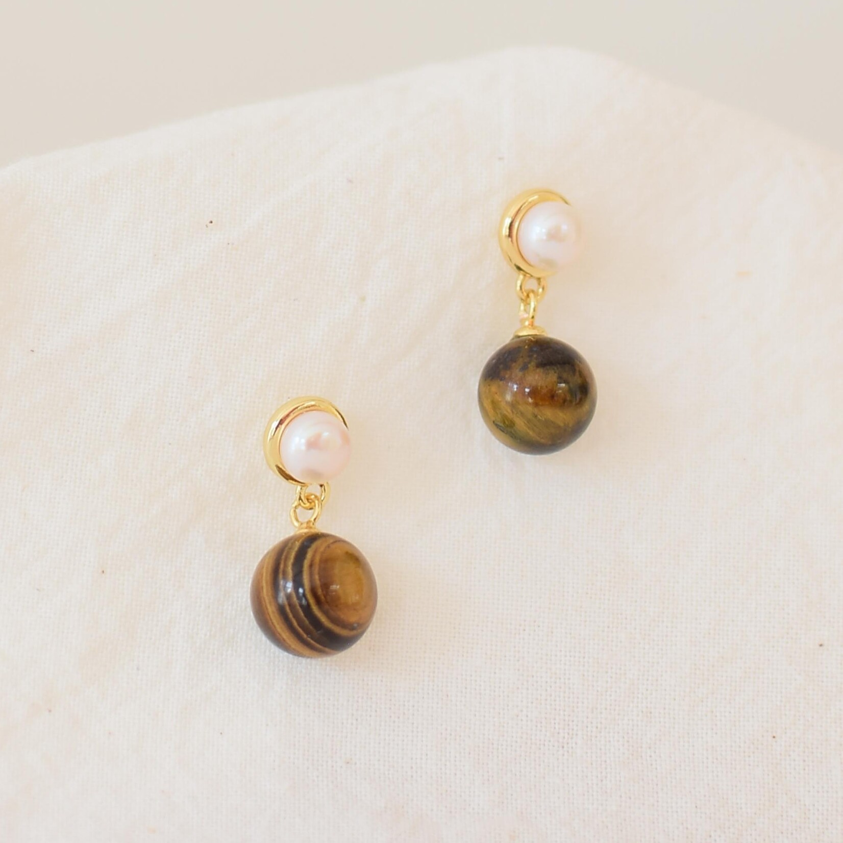 Boucles d'oreilles Oeil de Tigre