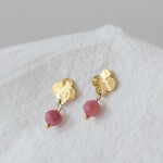 Boucles d'oreilles trèfle agate rose