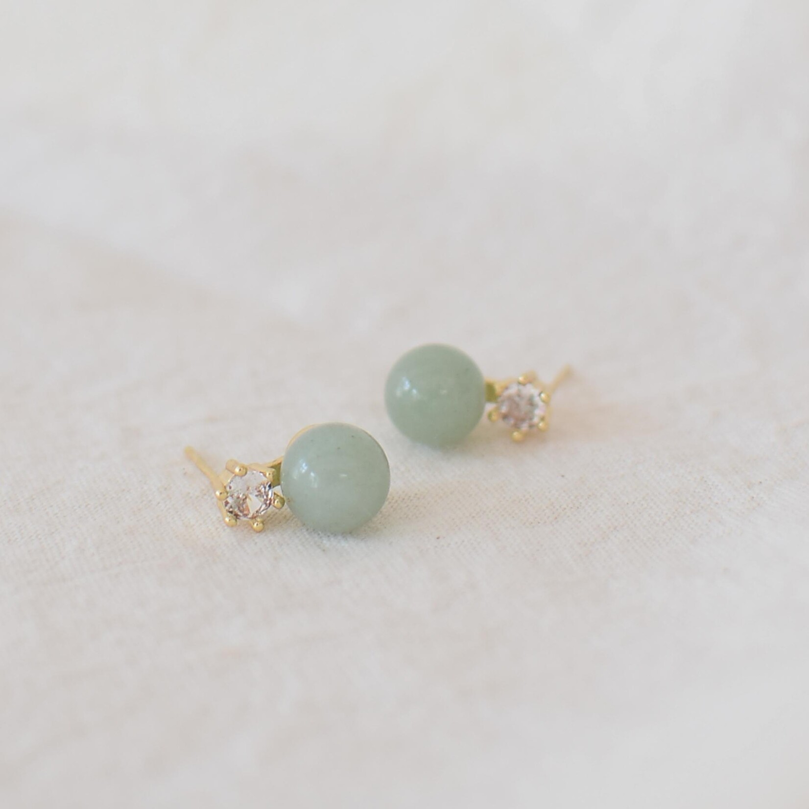 Earings Rhinestone and Amazonite
