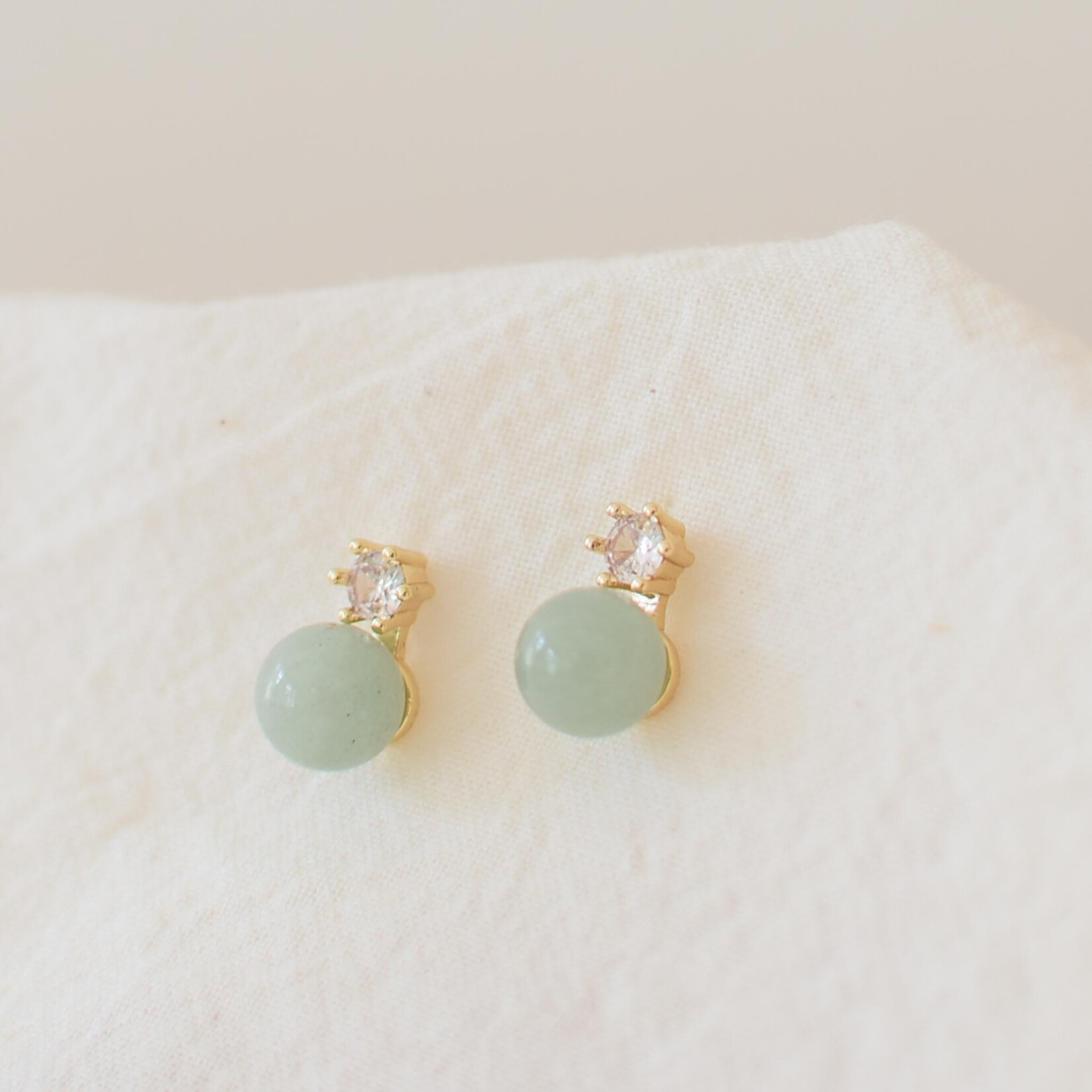 Earings Rhinestone and Amazonite
