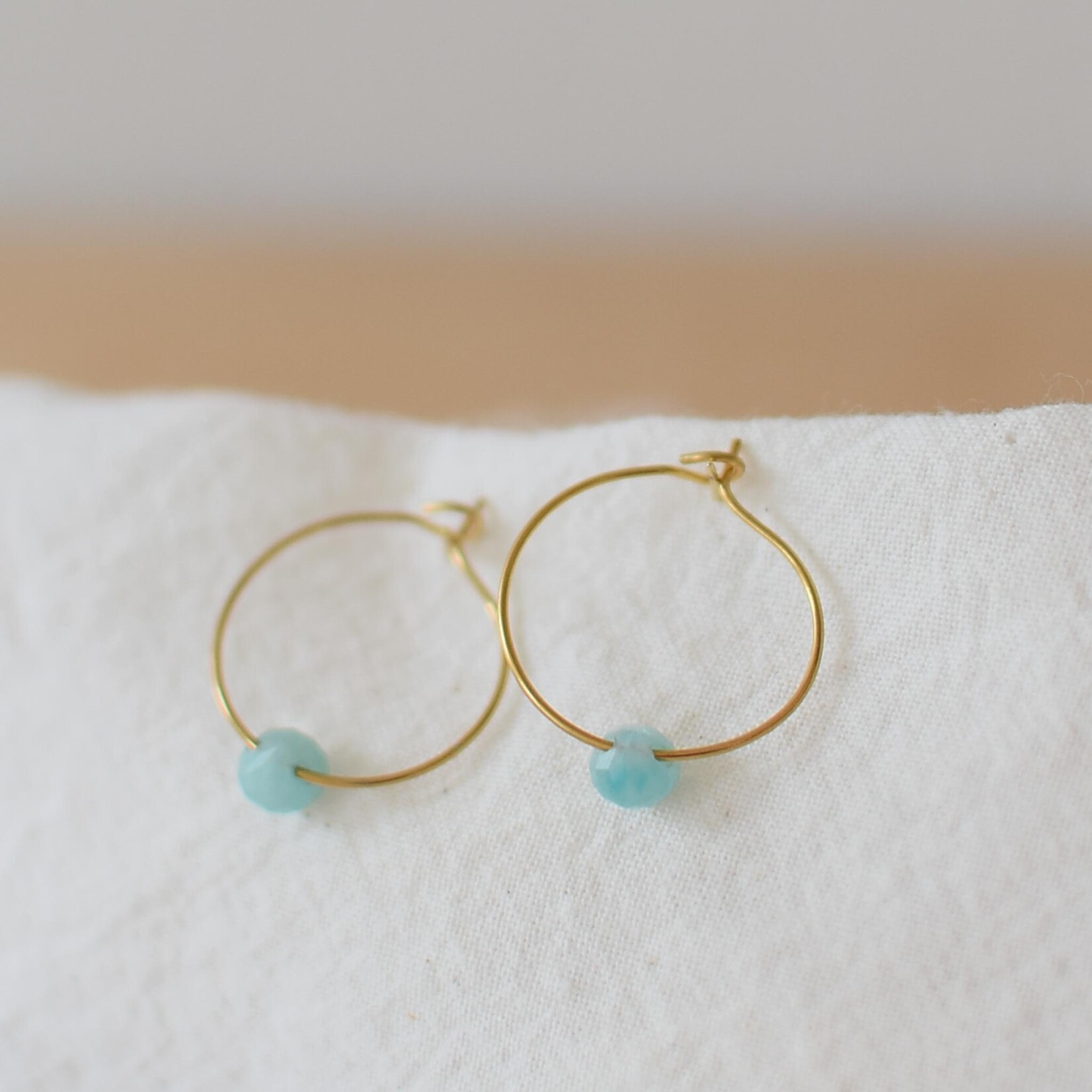 Hoop Earings with stone pendants