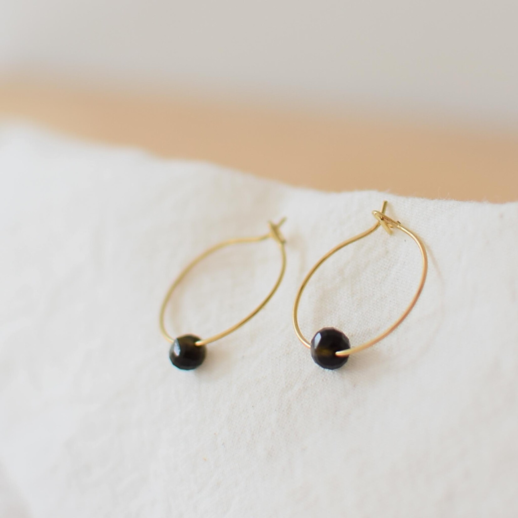 Hoop Earings with stone pendants