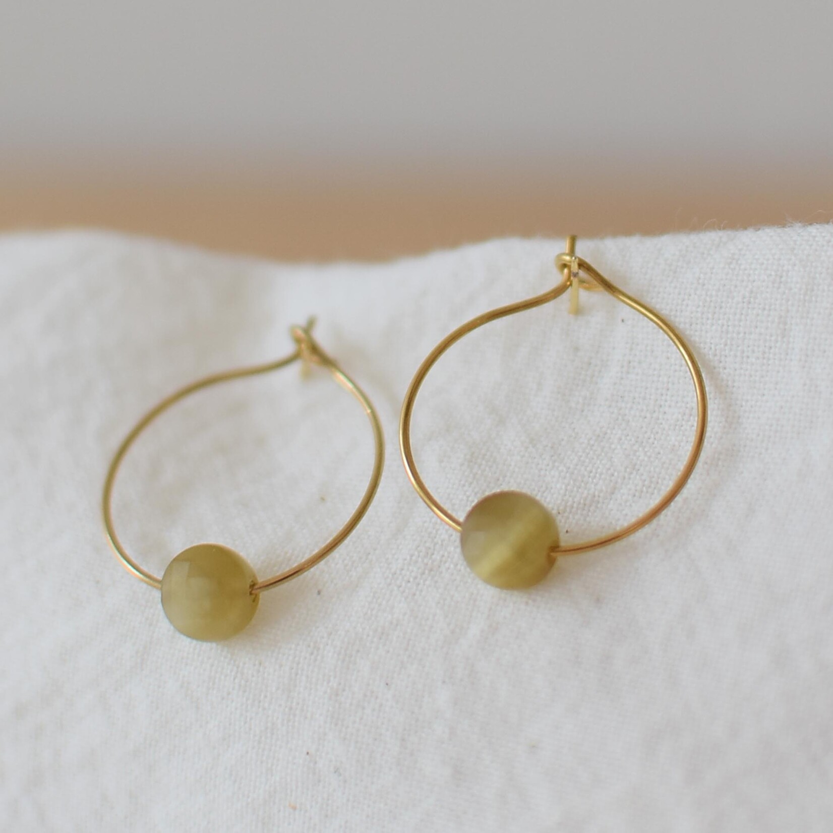Hoop Earings with stone pendants