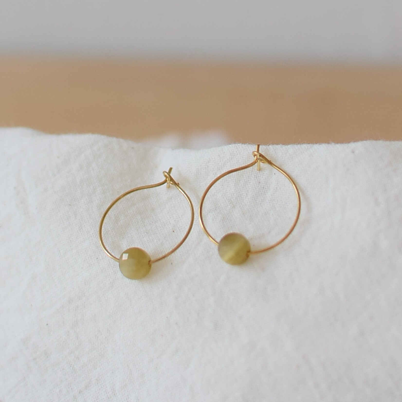 Hoop Earings with stone pendants