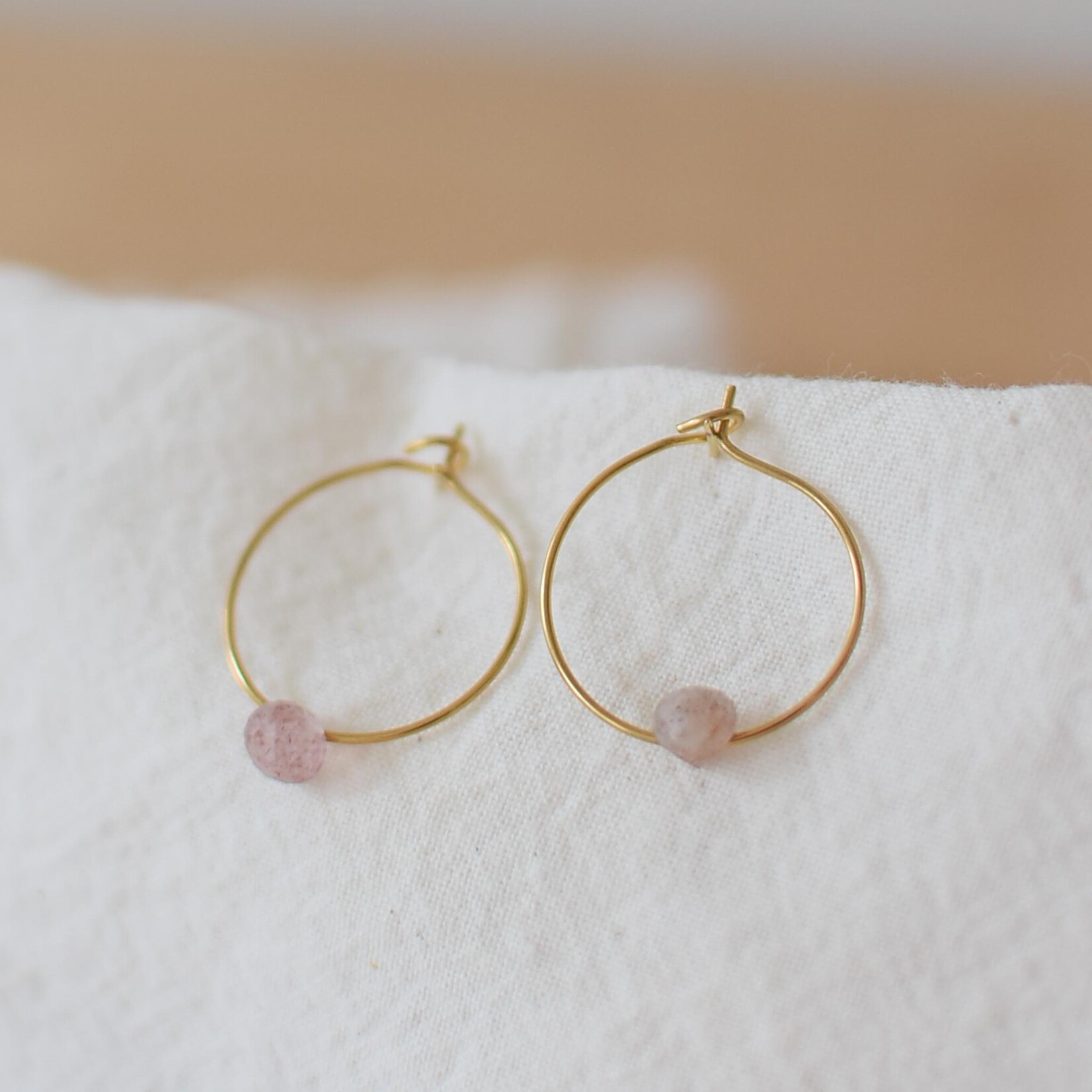 Boucle d'oreille Créoles avec pierre