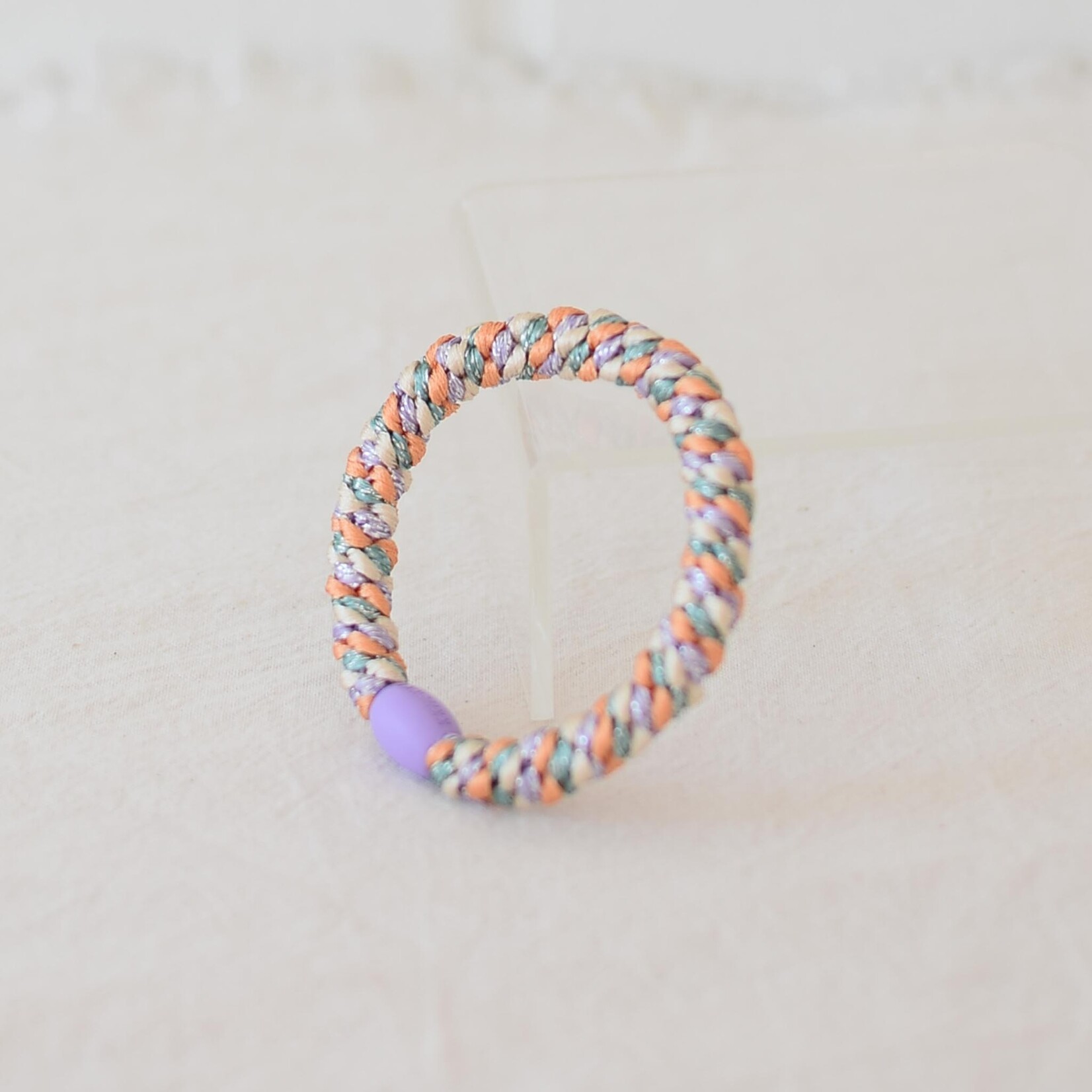 Peach and Lilac Mix Hair Tie with Glitter