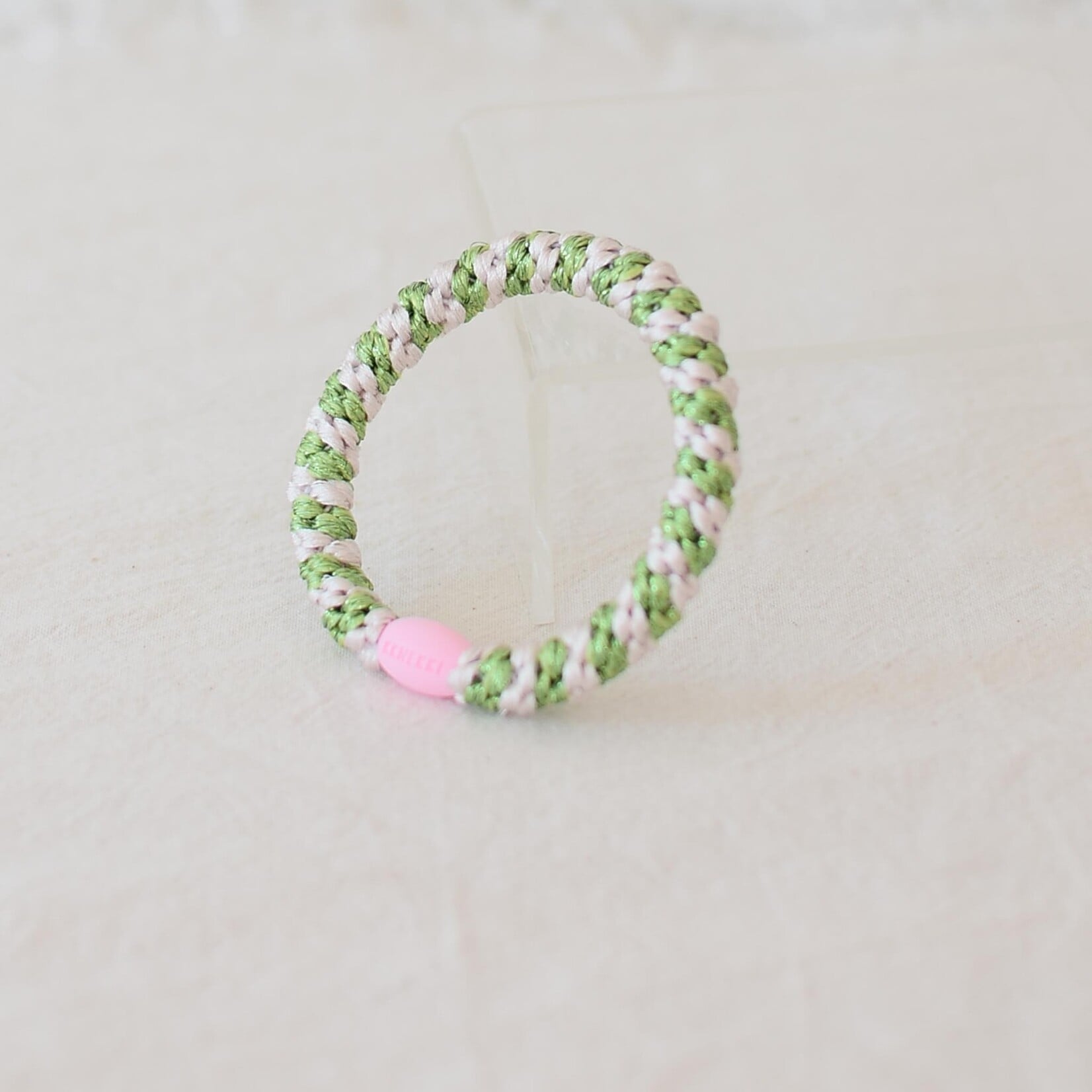 Elastique pour Cheveux Rayé Lime blanc