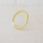 Ivory Lemon Striped Hair Tie