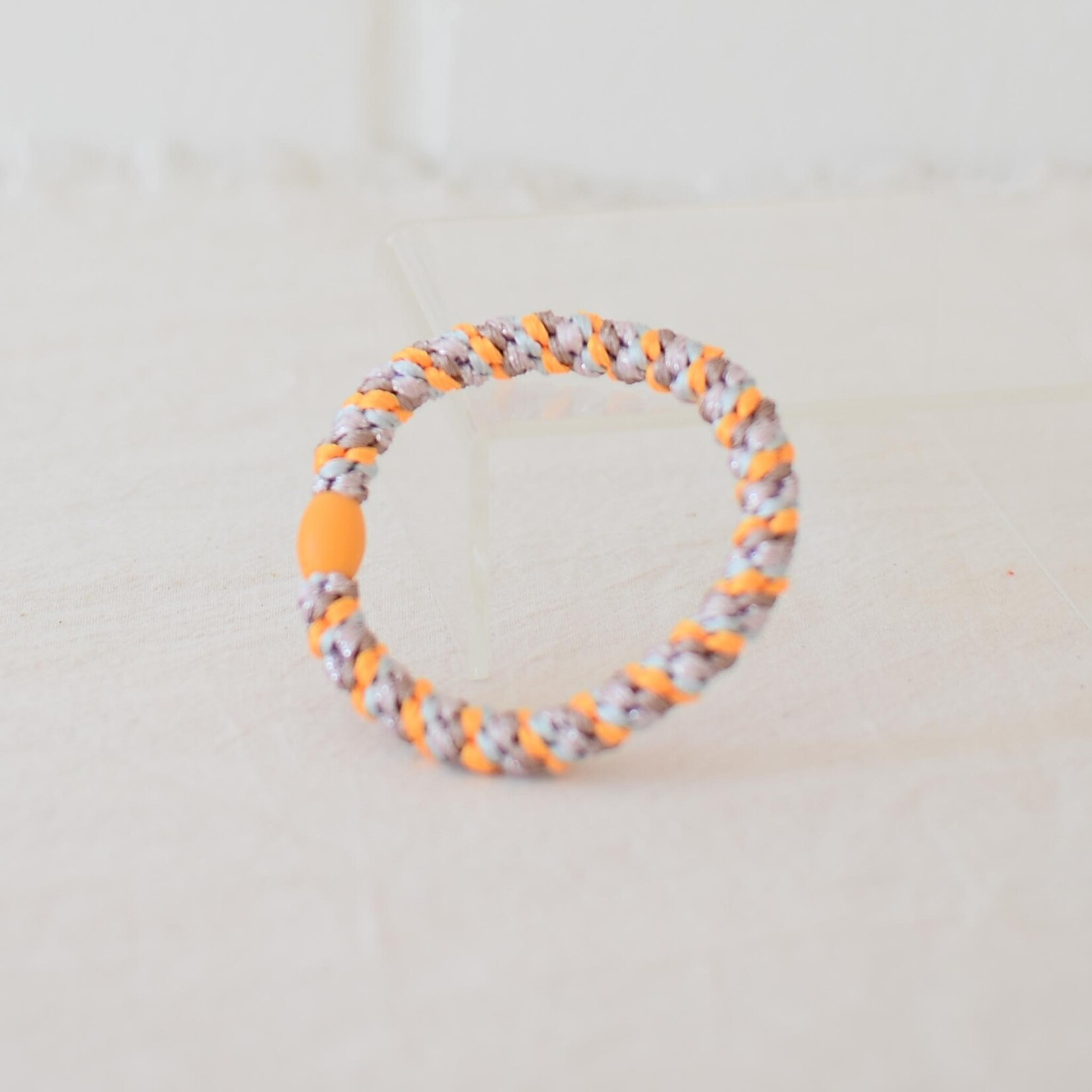 Mixed Light Pink Orange Glitter Hair Elastic