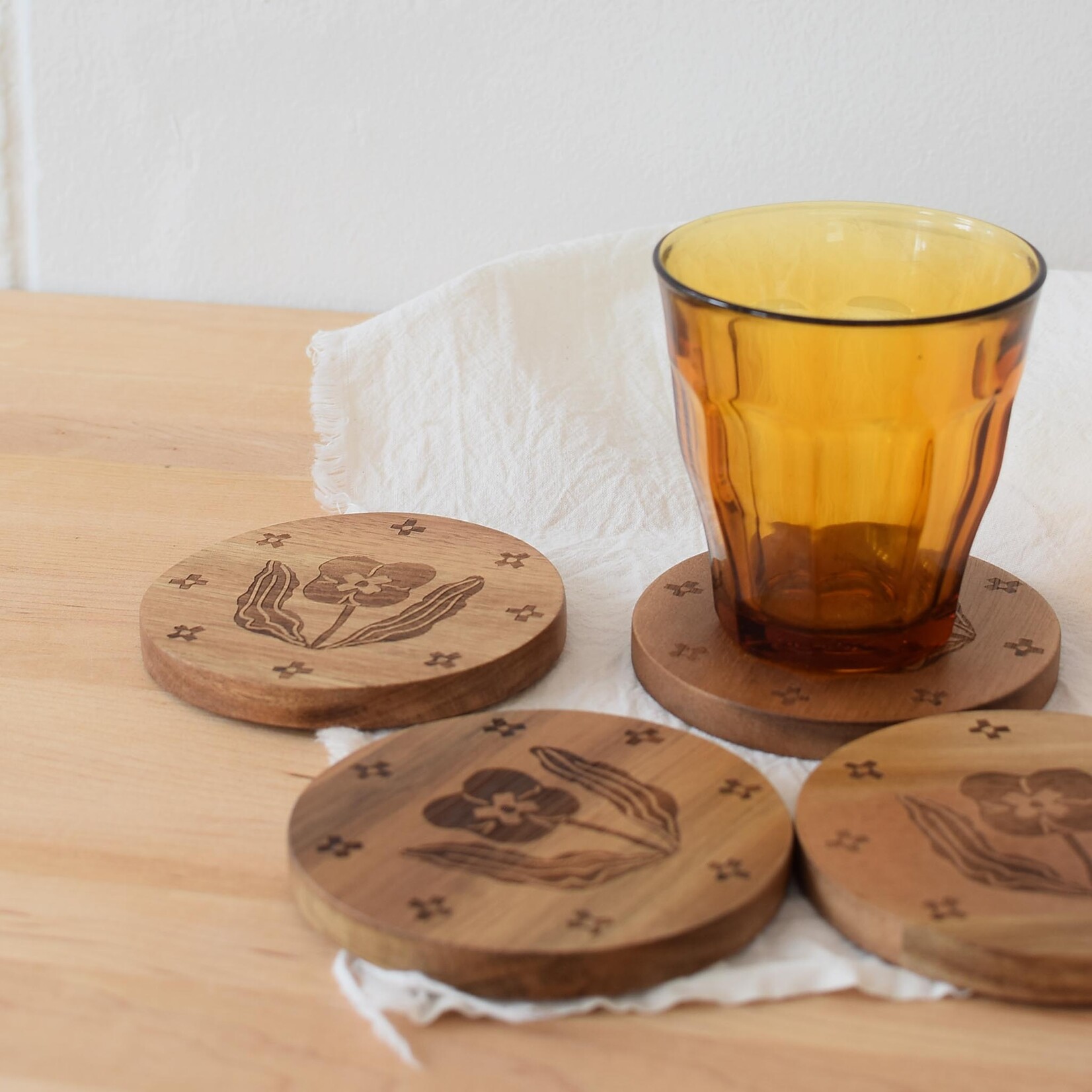 Sous-verres (4) Teppi en acacia