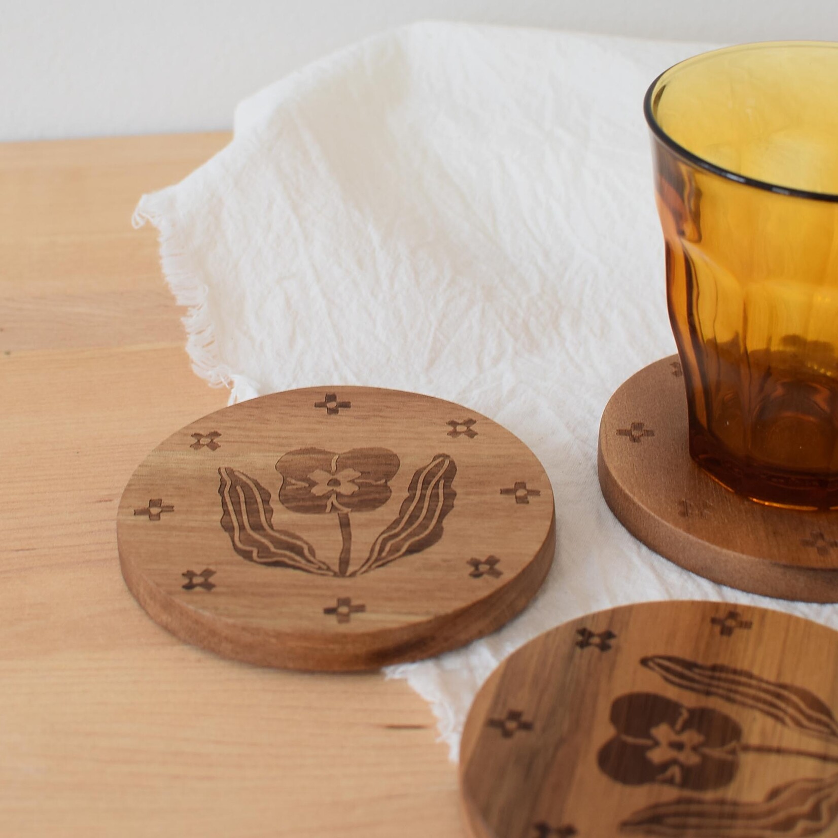 Sous-verres (4) Teppi en acacia