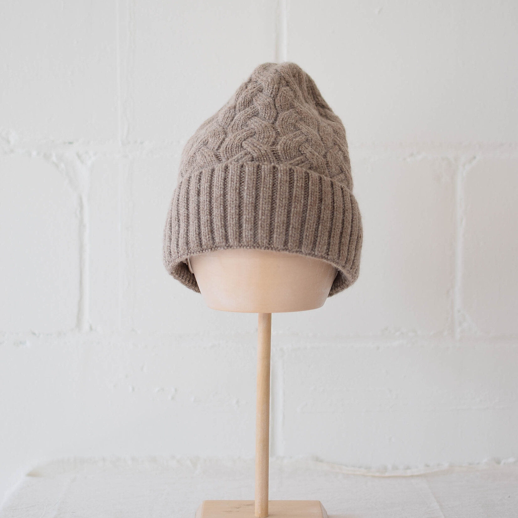 Tuque doublée en satin Marron