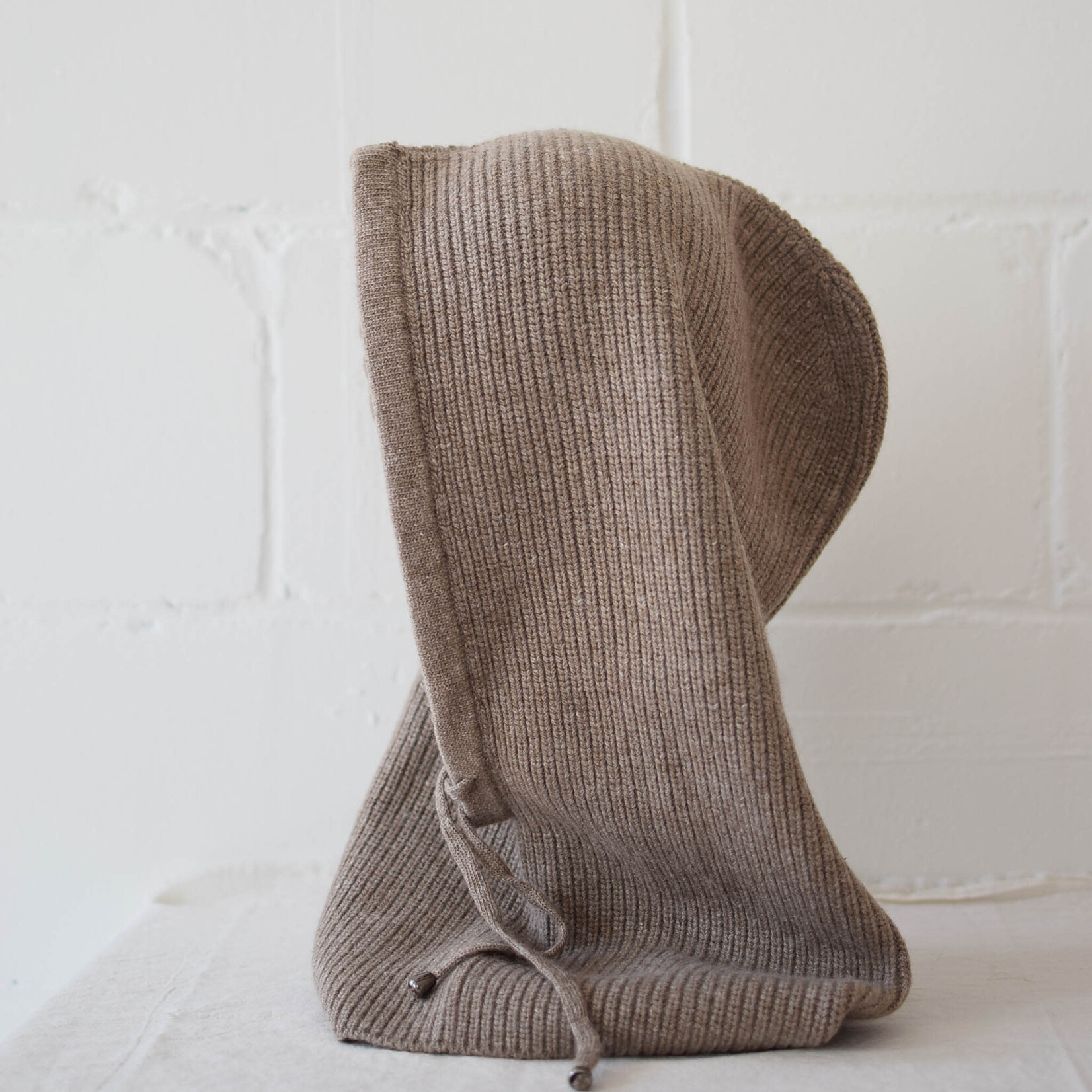Hooded Scarf Hat Brown