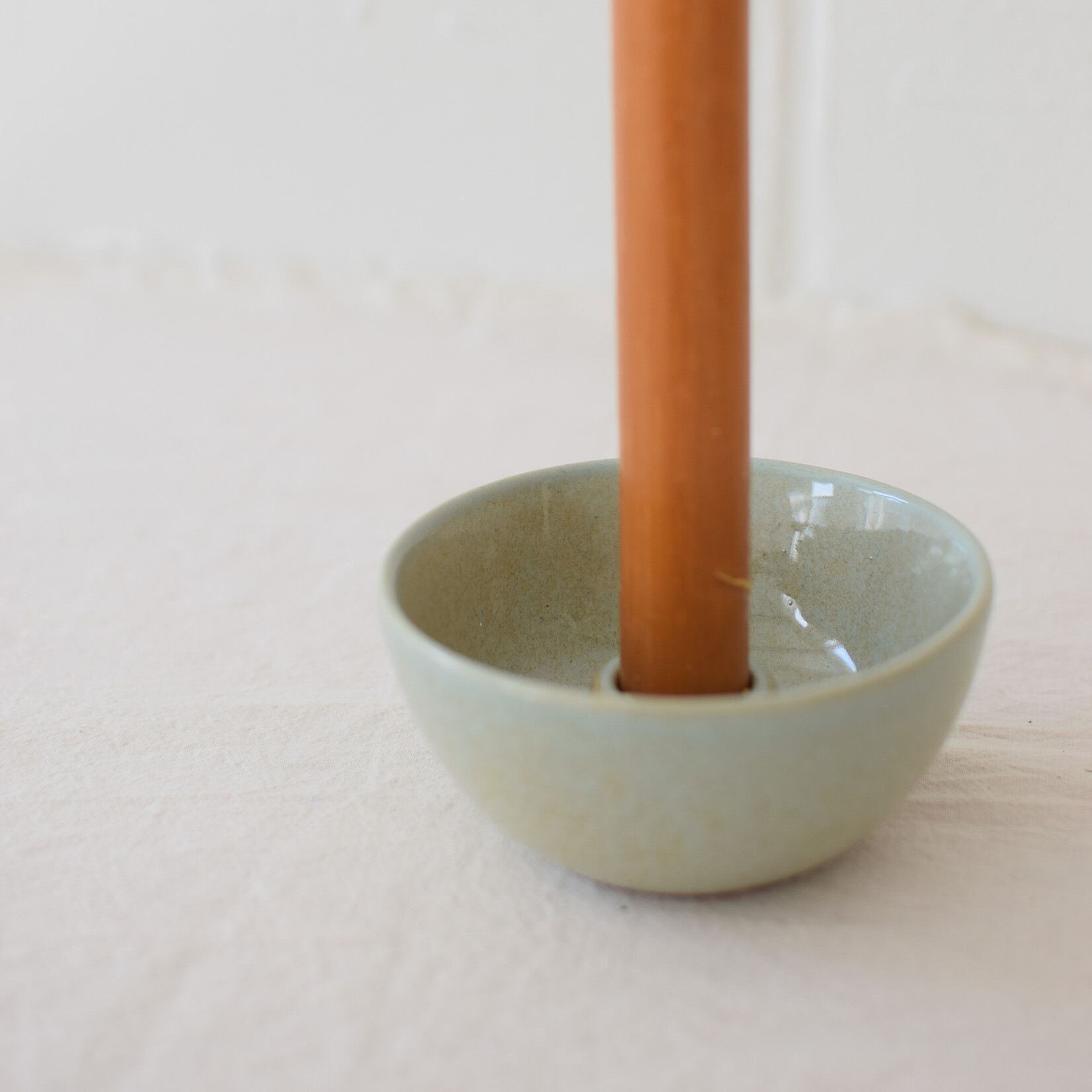 Round Candle Holder - Green