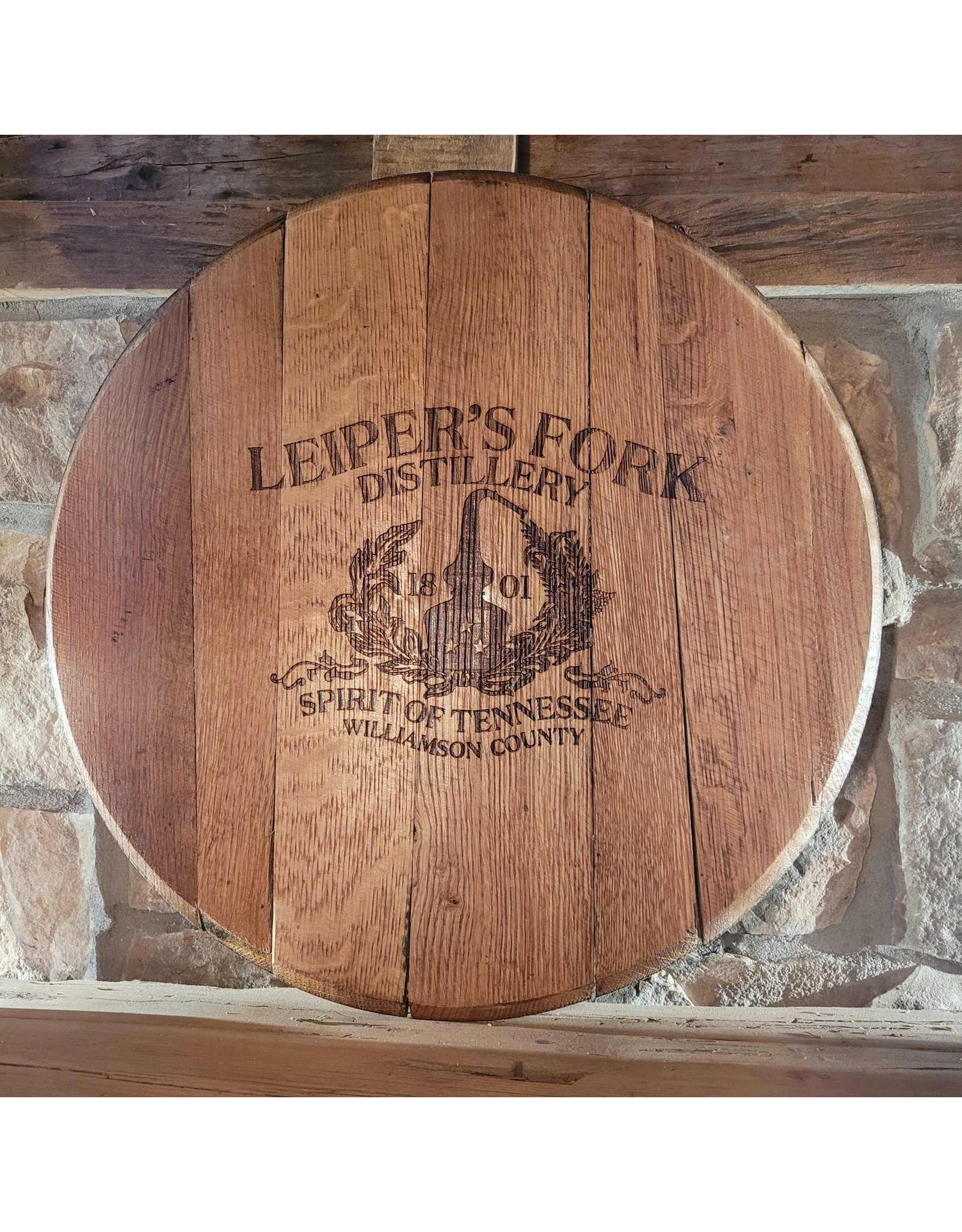Leiper’s Fork Distillery LFD Engraved Barrel Head