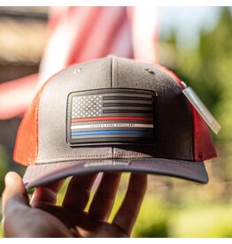 Flag Patch Hat Charcoal/ Red