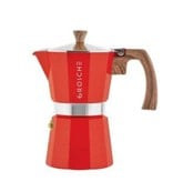 Grosche Milano- Red Stove Top Espresso Maker 6 cup