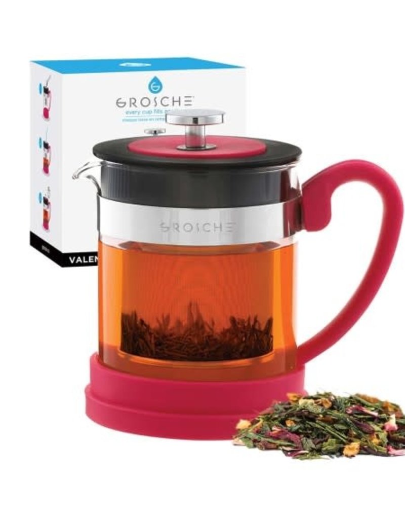 Grosche Valencia Tea Infuser Teapot Pink