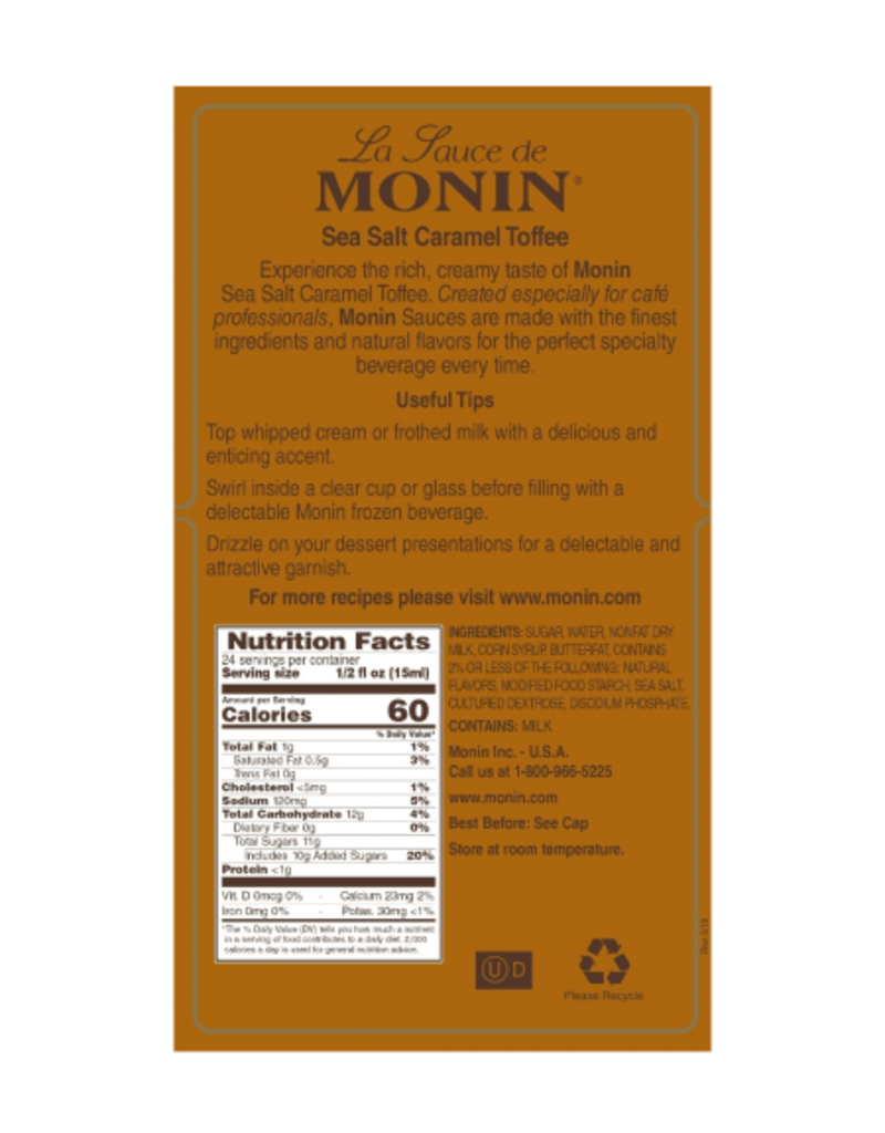 Monin Monin Sauce -Sea Salt Caramel Toffee