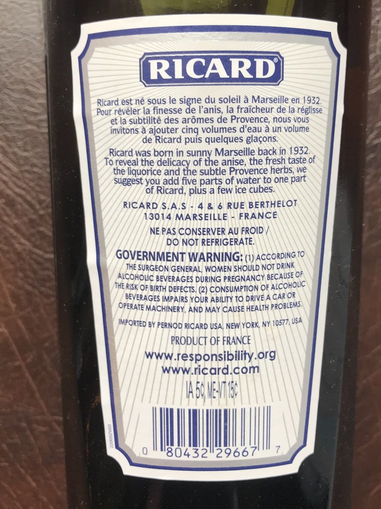 Ricard Pastis, 750 mL
