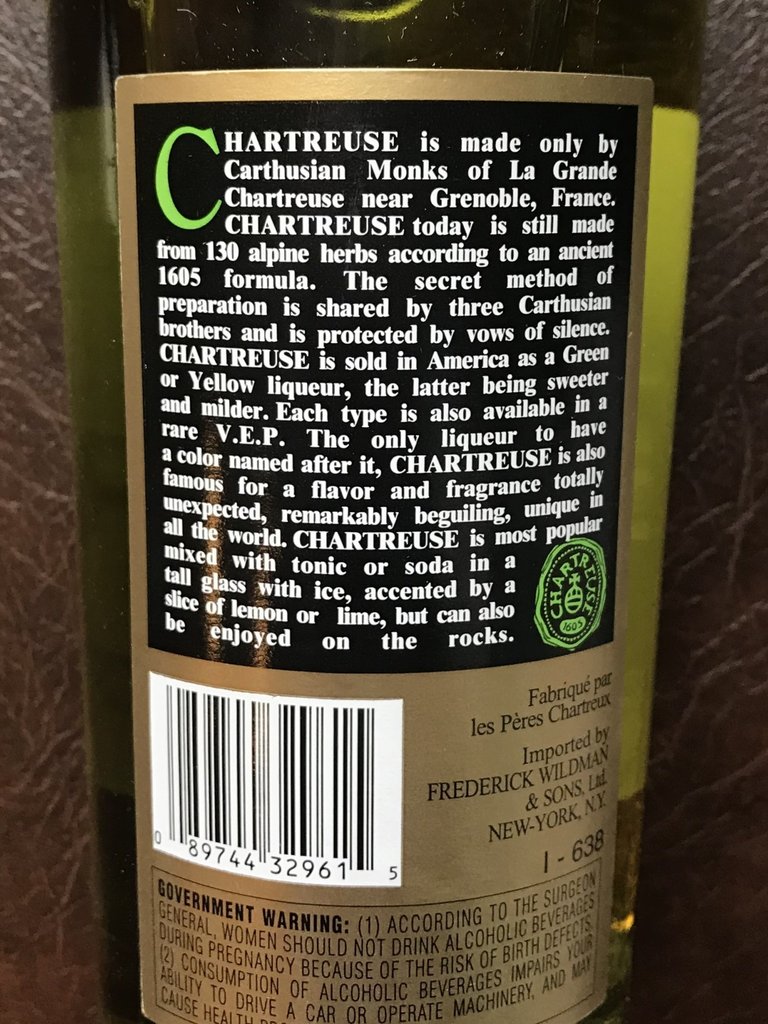 Chartreuse, Green Liqueur