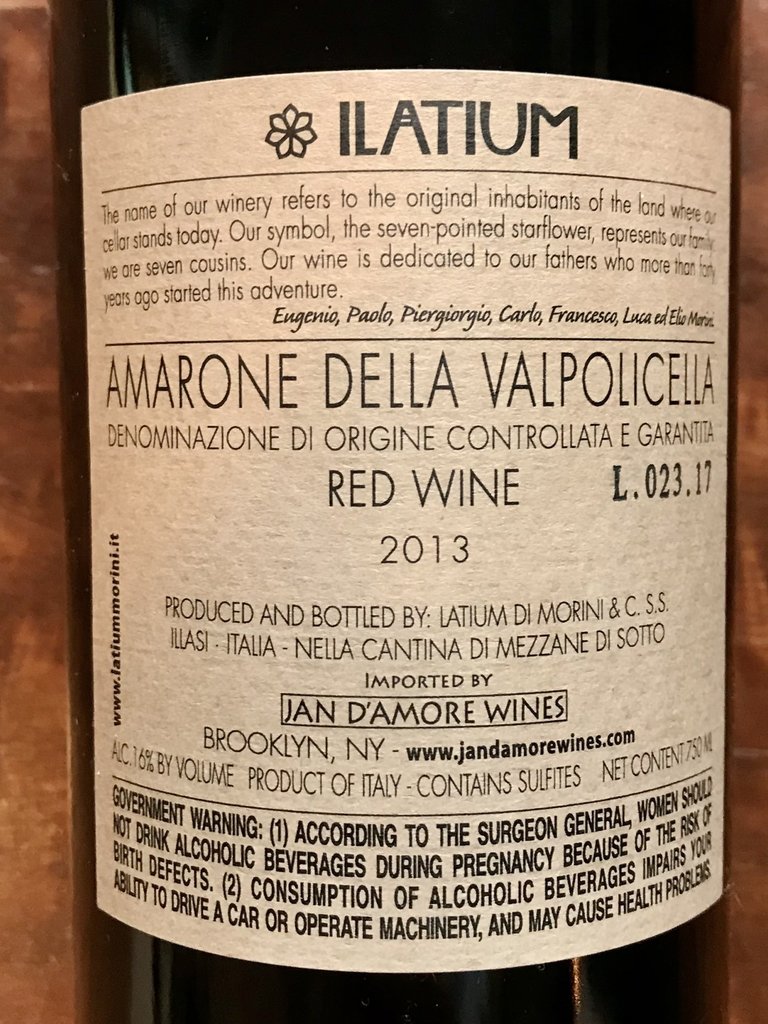 Ilatium, Amarone della Valpolicella 'Campo León' (2019)