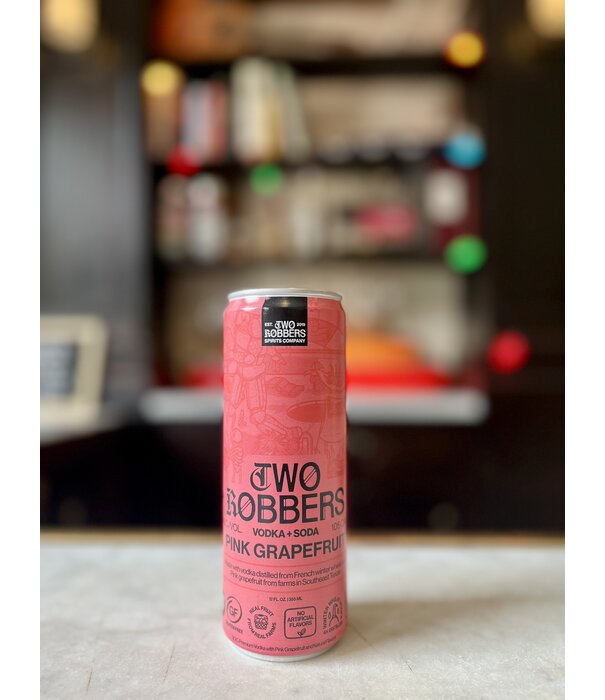 Two Robbers, Pink Grapefruit Vodka + Soda 12 oz, can