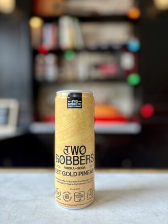 Two Robbers, Sweet Gold Pineapple Vodka + Soda 12 oz, can