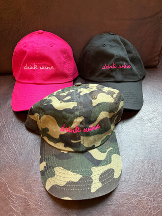 'drink wine' Dad Hat