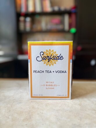 Surfside, Peach Tea + Vodka, 12 oz, can