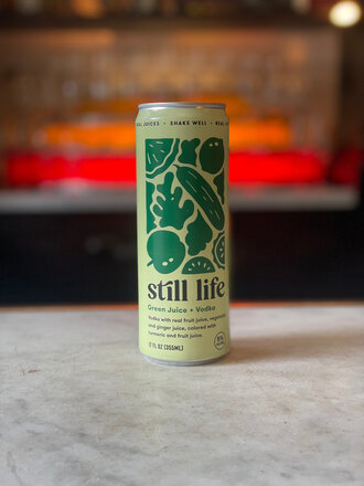 Still Life, Green Juice + Vodka, 12 oz, can