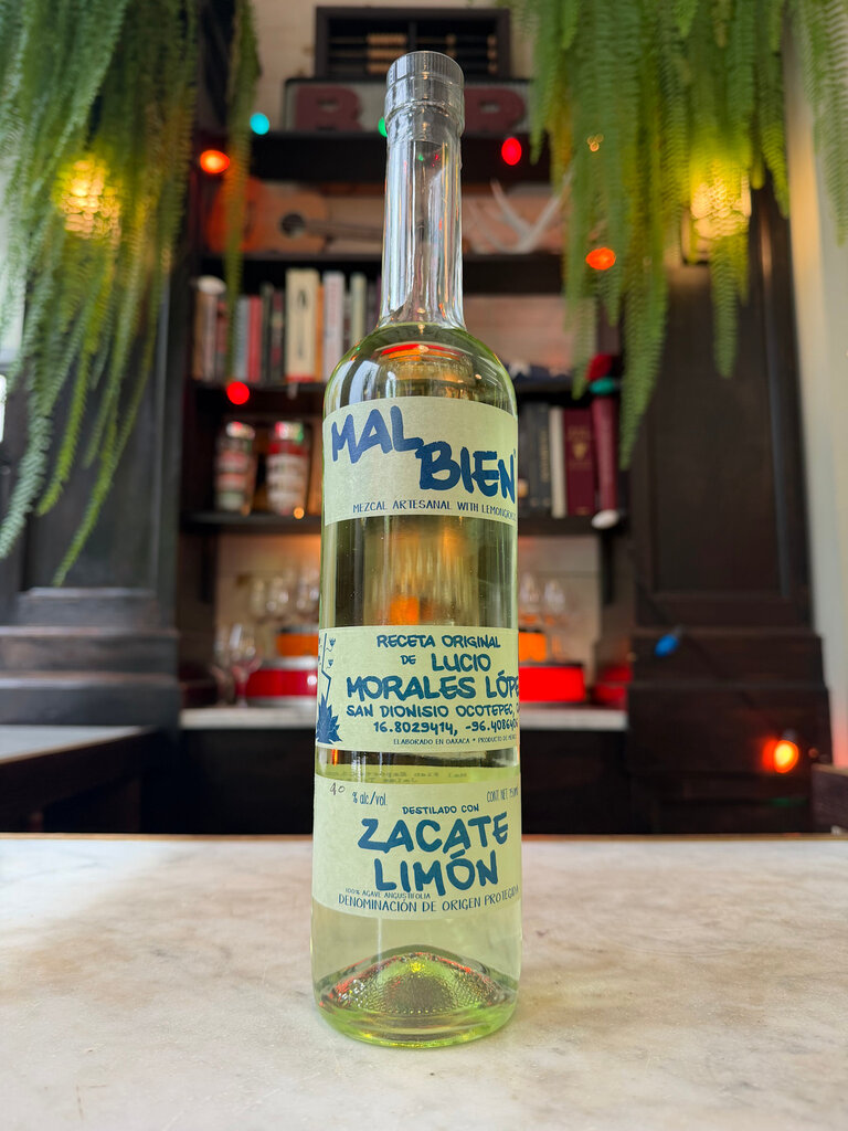 Mezcal Mal Bien, Zacate Limòn 100% Agave Angustifolia Mezcal Artesanal, 750ml