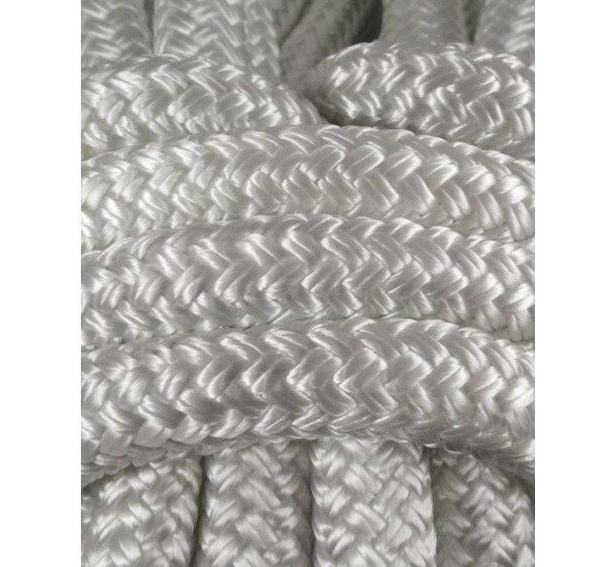 Line - "Probraid" 1/4" White Solid (Polyester Yacht Braid) Single