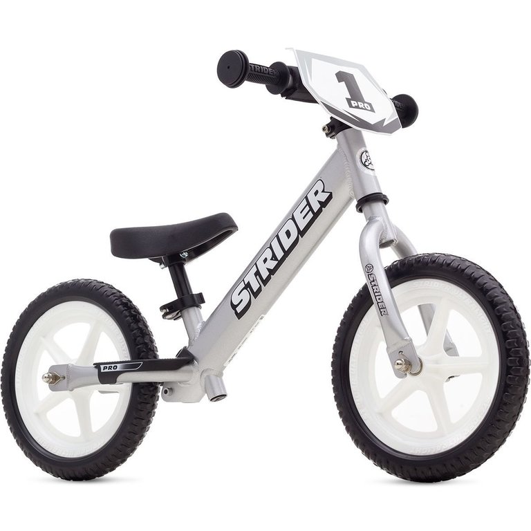 Strider Sports 12" Strider 12 Pro Kids Balance Bike Silver