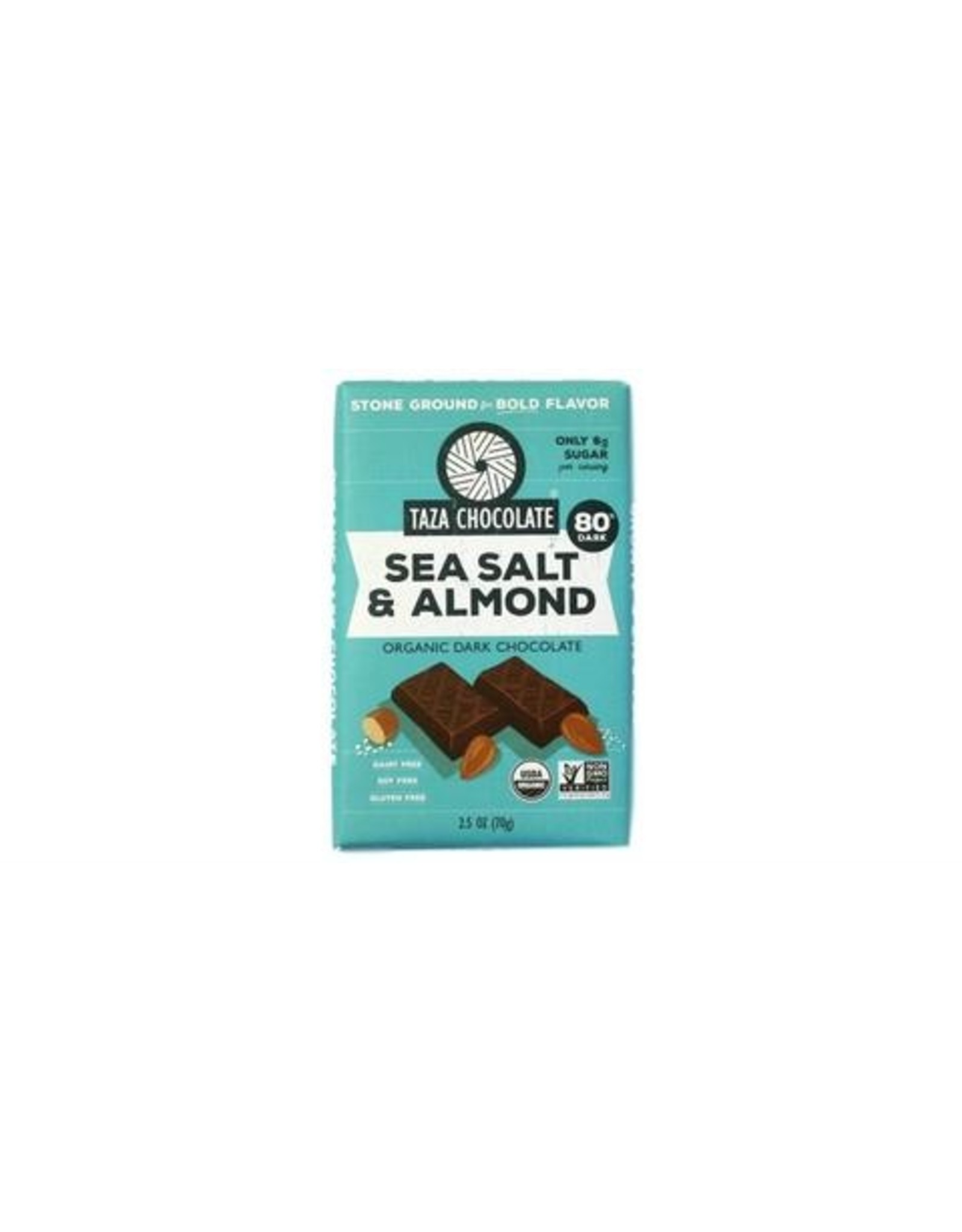 Taza Chocolate Taza Organic Dark Chocolate Bar with Sea Salt & Almond