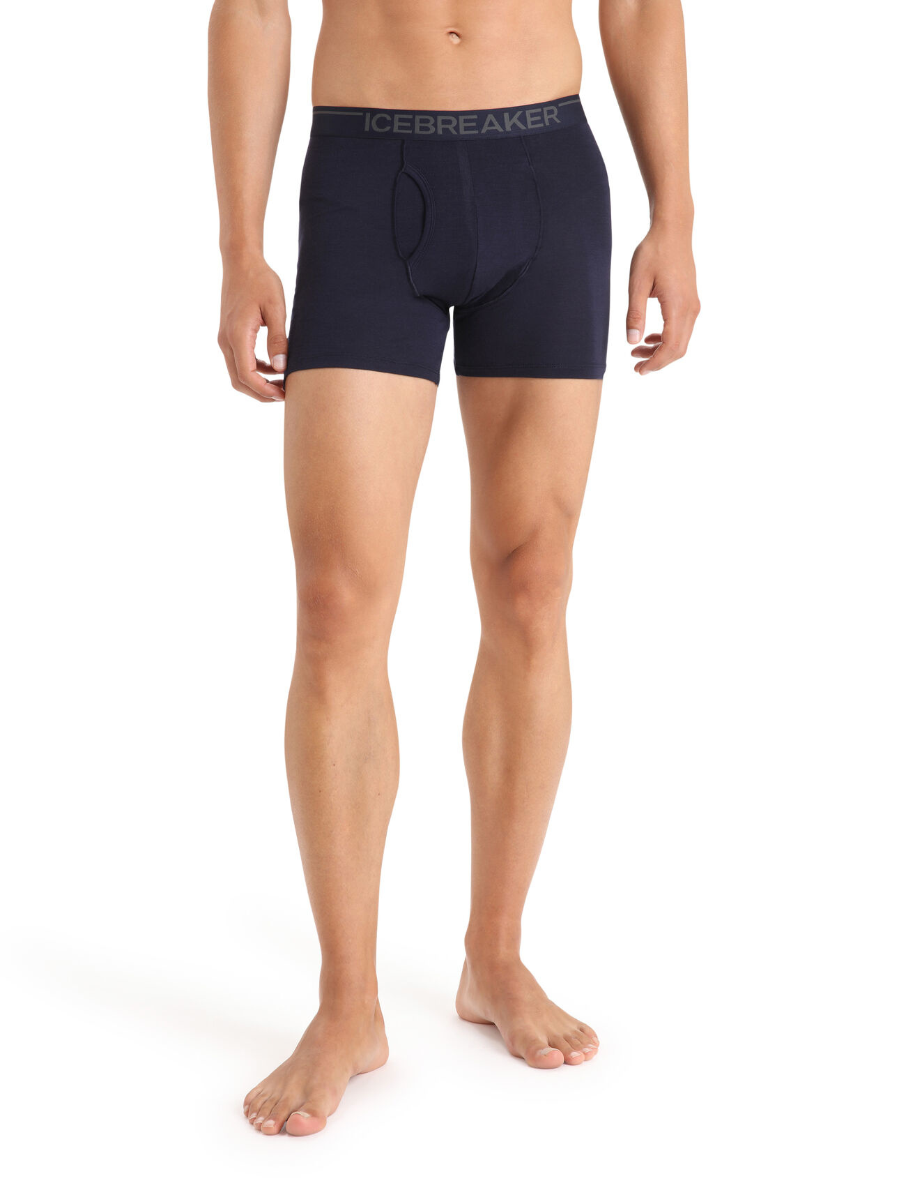 icebreaker Anatomical Merino Boxer w/fly, Navy