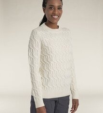 icebreaker W Merino Cable Knit Crew, Undyed