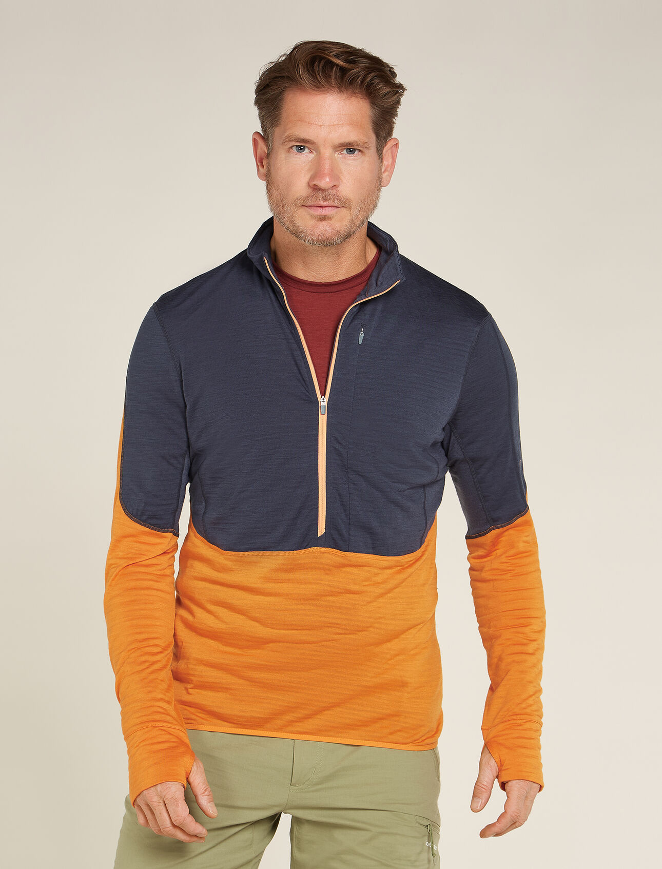 icebreaker Merino Blend 200 RealFleece Half Zip, Navy