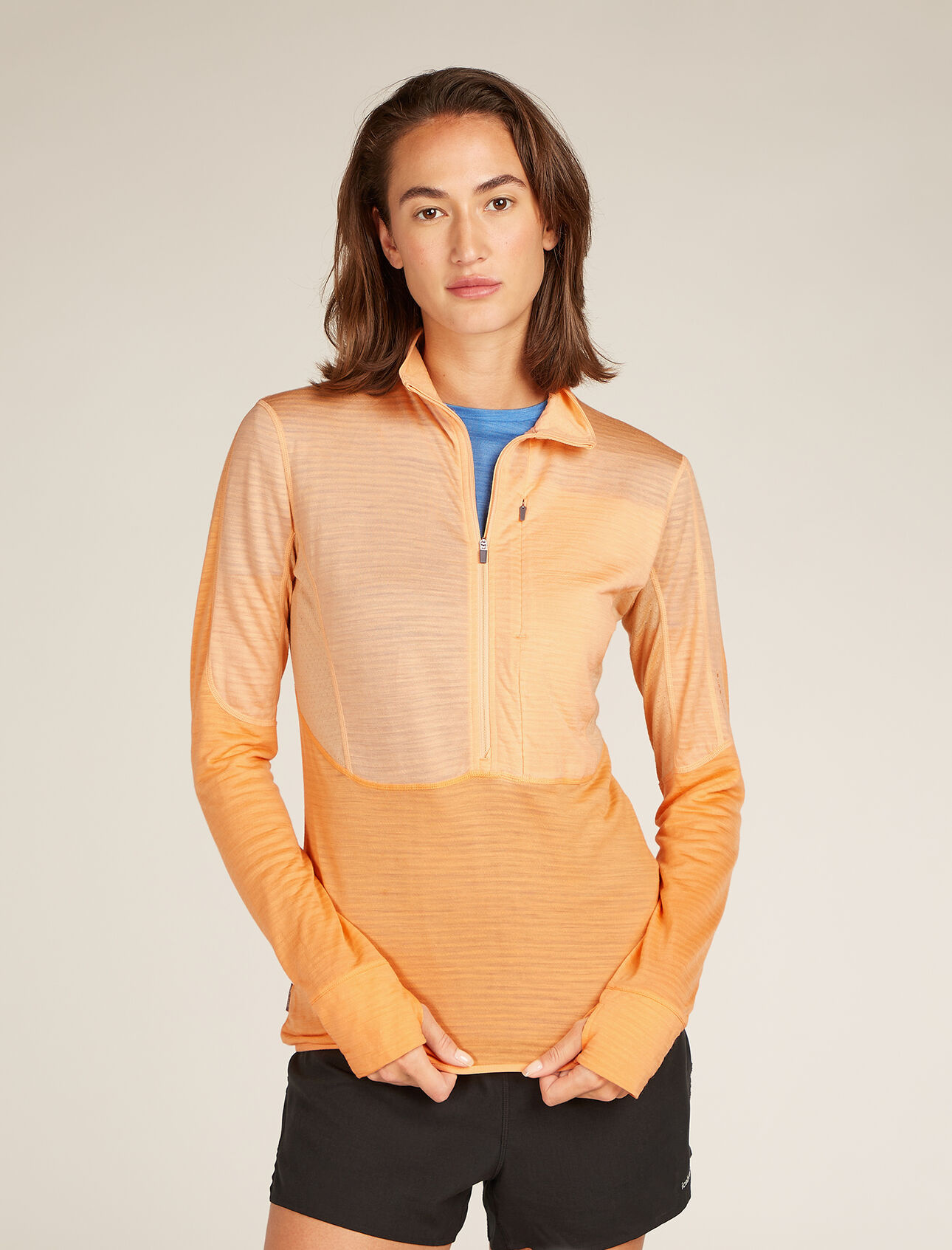 icebreaker W Merino Blend Realfleece Zip, Sunstone