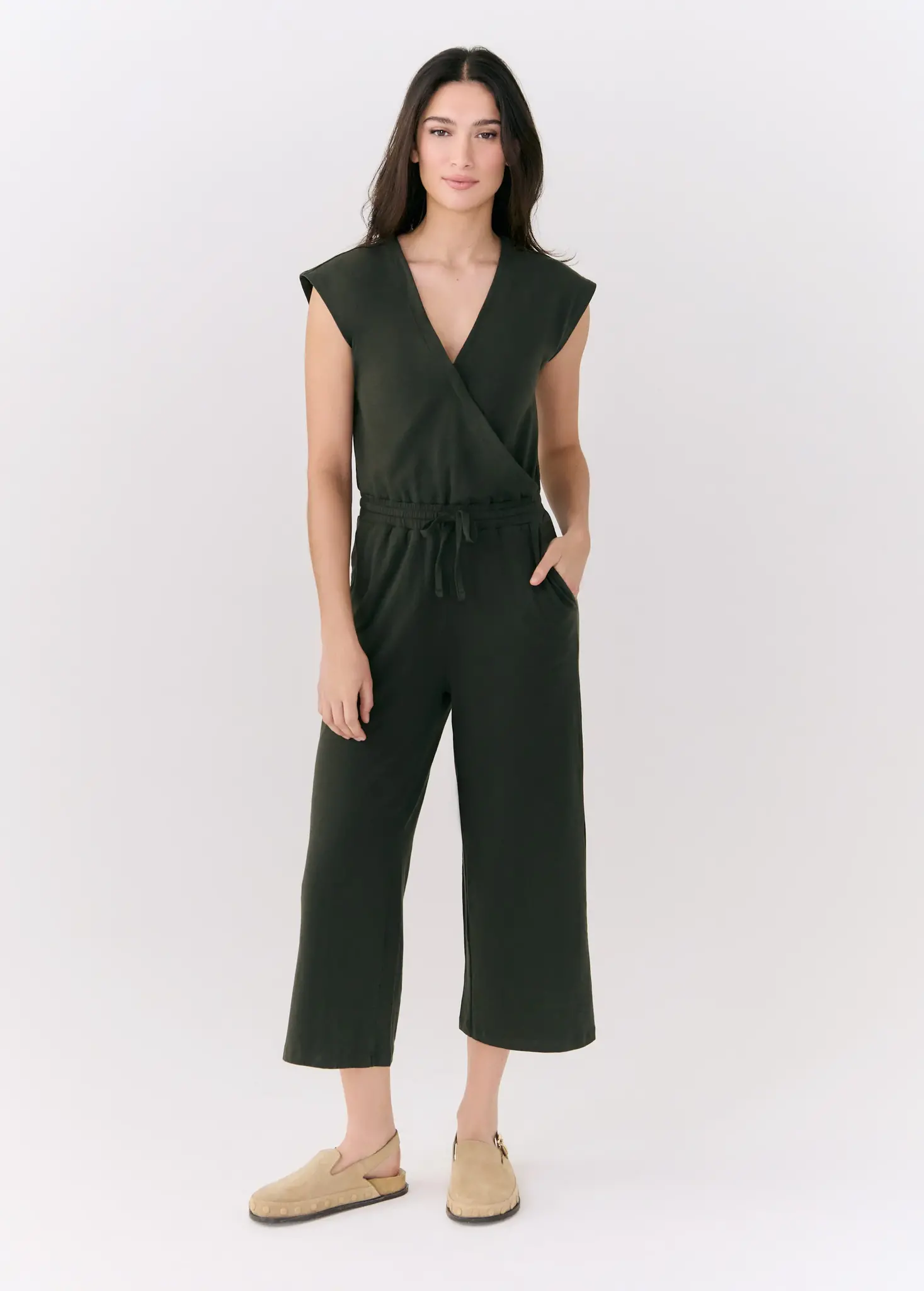 Effortless Wrap Jumpsuit, Olive